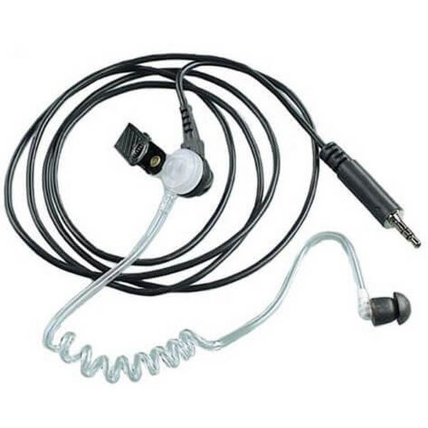 RLN5313 - Auricular de 1 cable con tubo acústico transparente, negro, 3,5 mm roscado