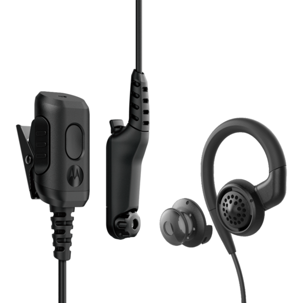 PMLN8295 - Gancho para la oreja giratorio de 2 cables IMPRES™ con punta extraíble, audio alto, negro
